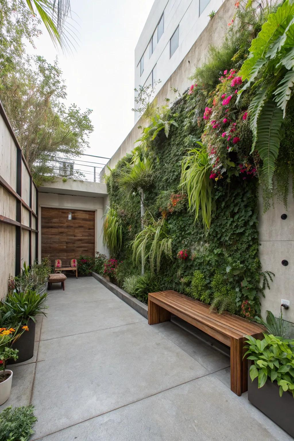Vertical gardens are perfect for introducing greenery without taking up floor space.