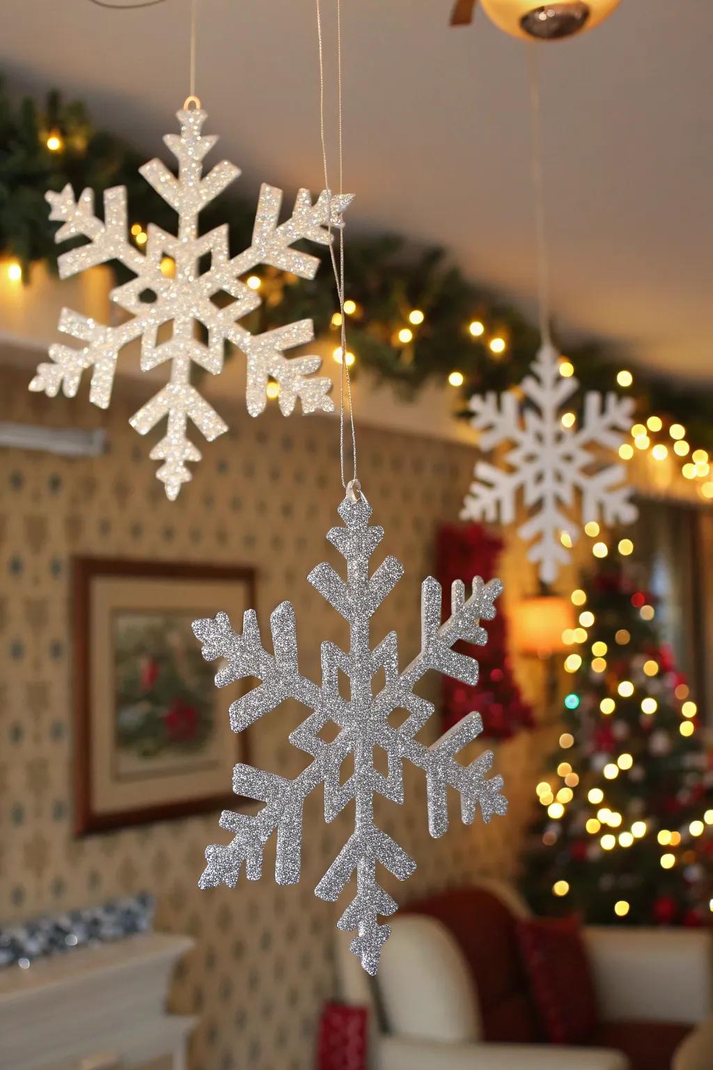 Glimmer imparts a sparkling touch to your snowflake designs.