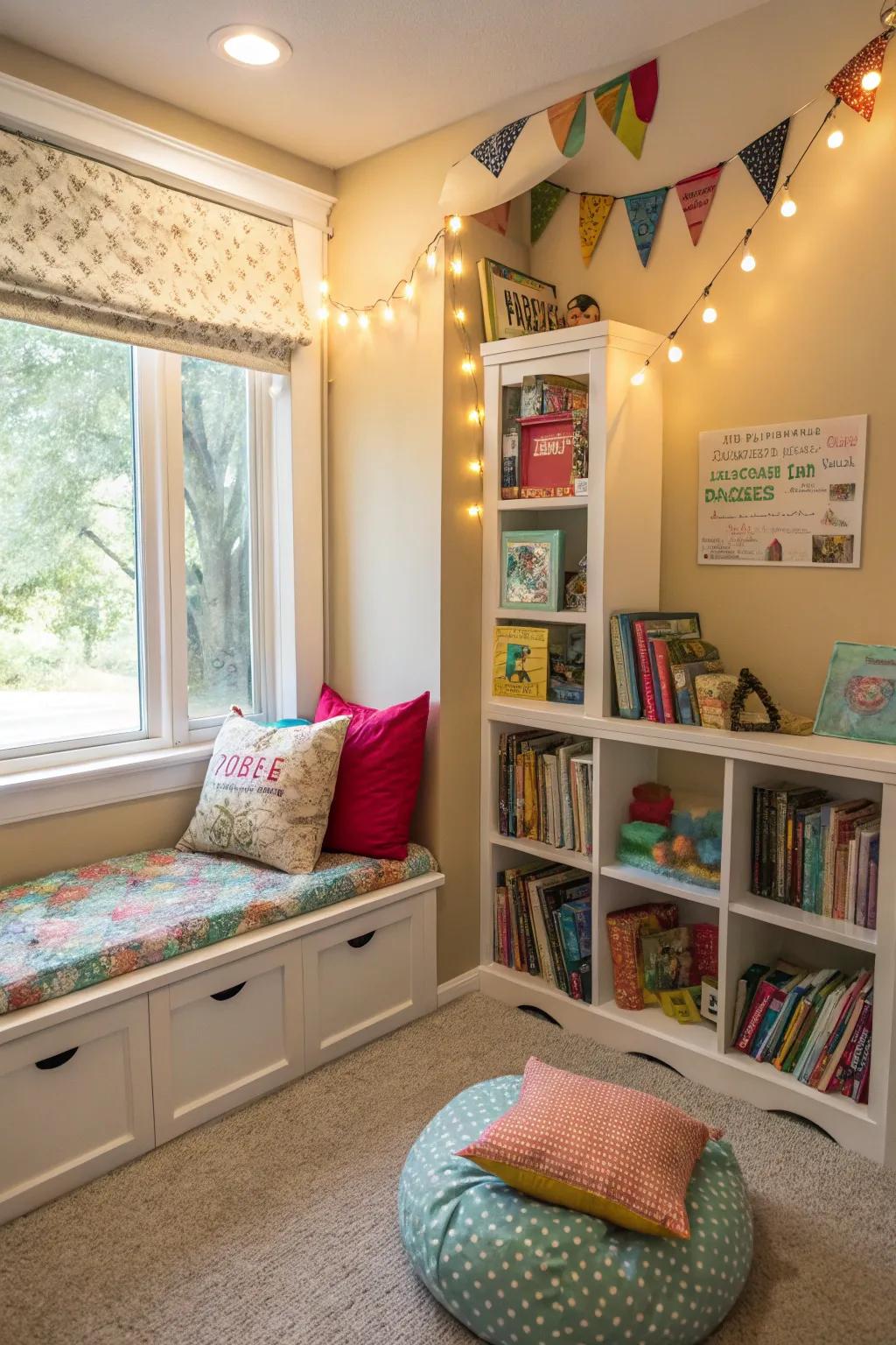 A reading nook makes a peaceful place for book lovers.