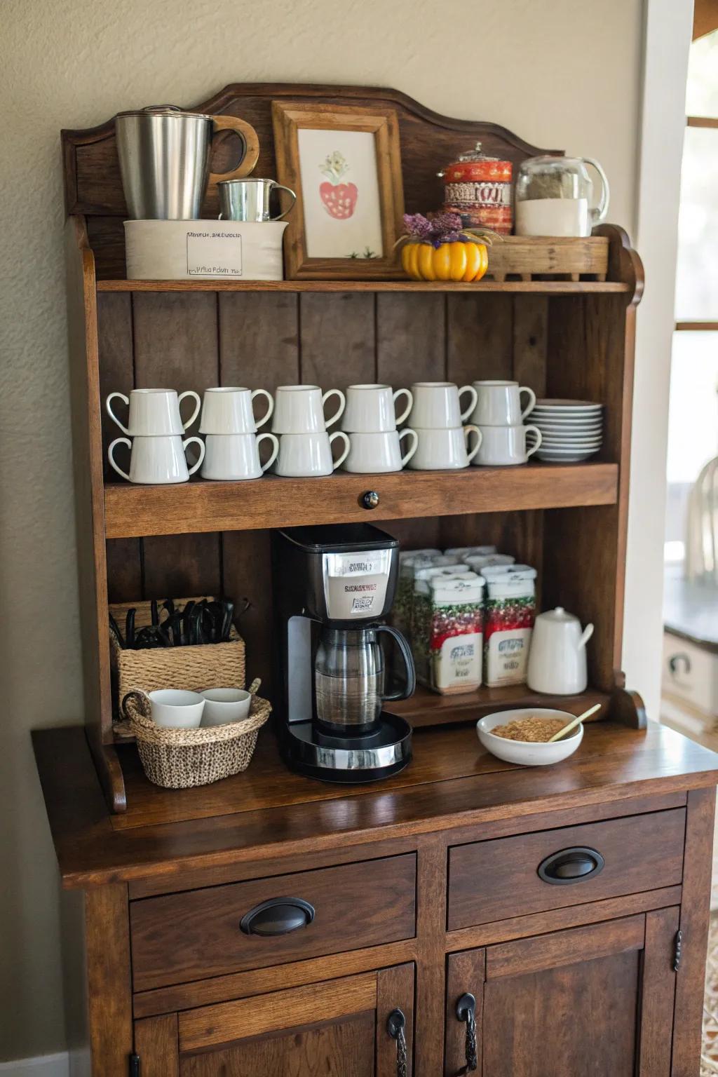 Kick off your day just right with a hutch top caffeine spot.