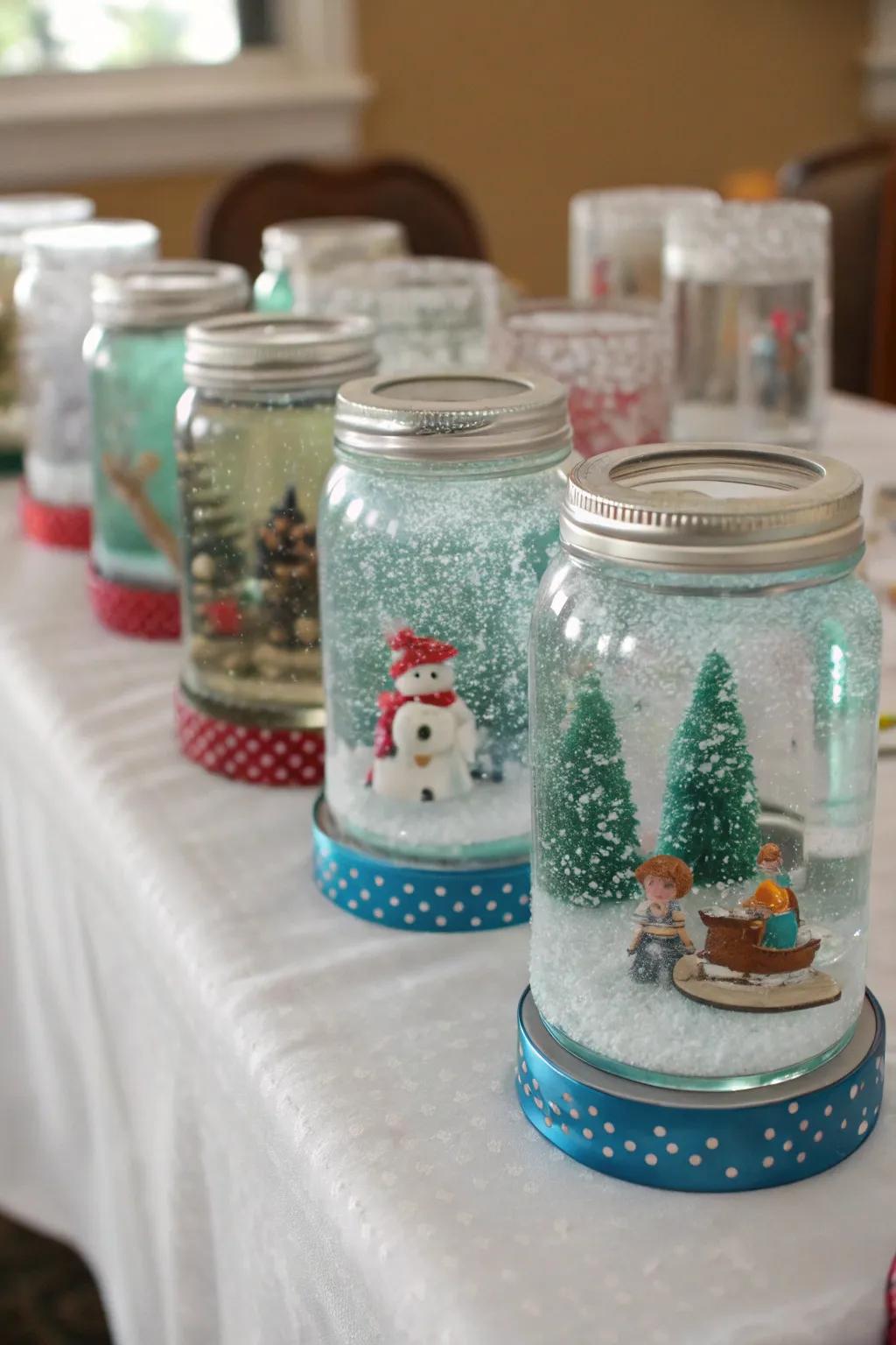 Whimsical DIY snow globes that add a touch of magic.