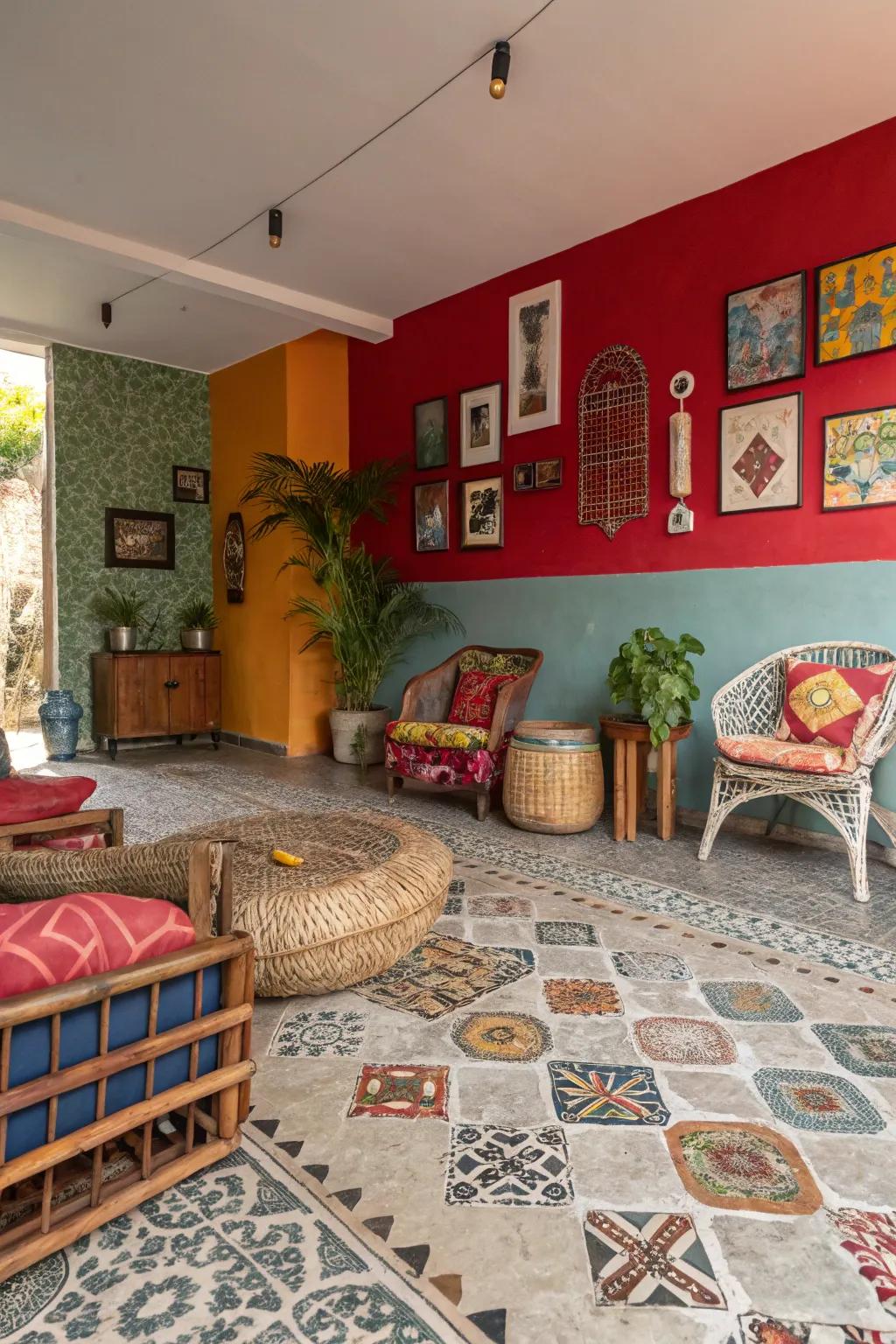 Concrete mosaics can turn floors into true works of art.