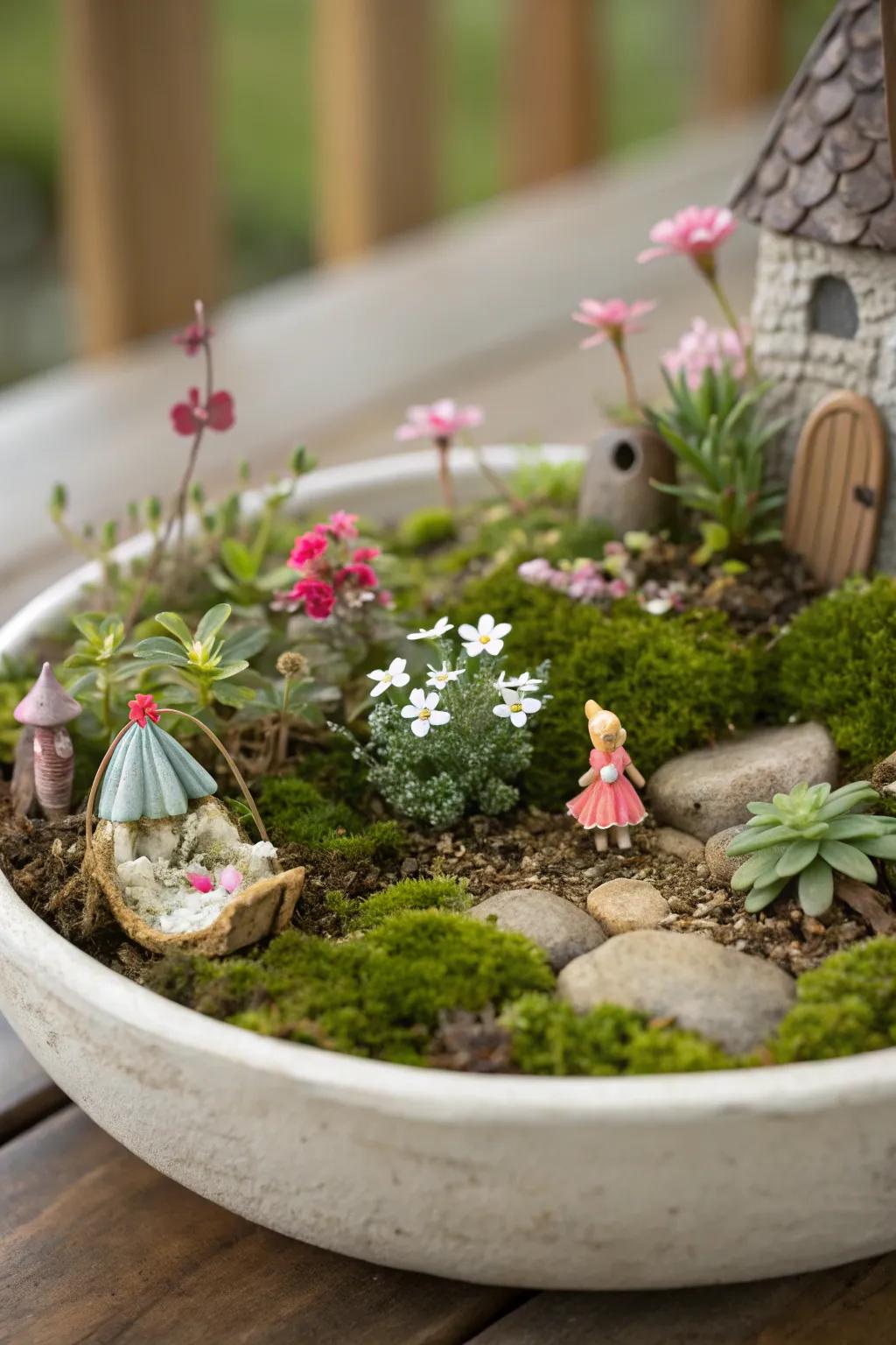 Fabricate a hint of magic with a delightful indoor garden fairies.