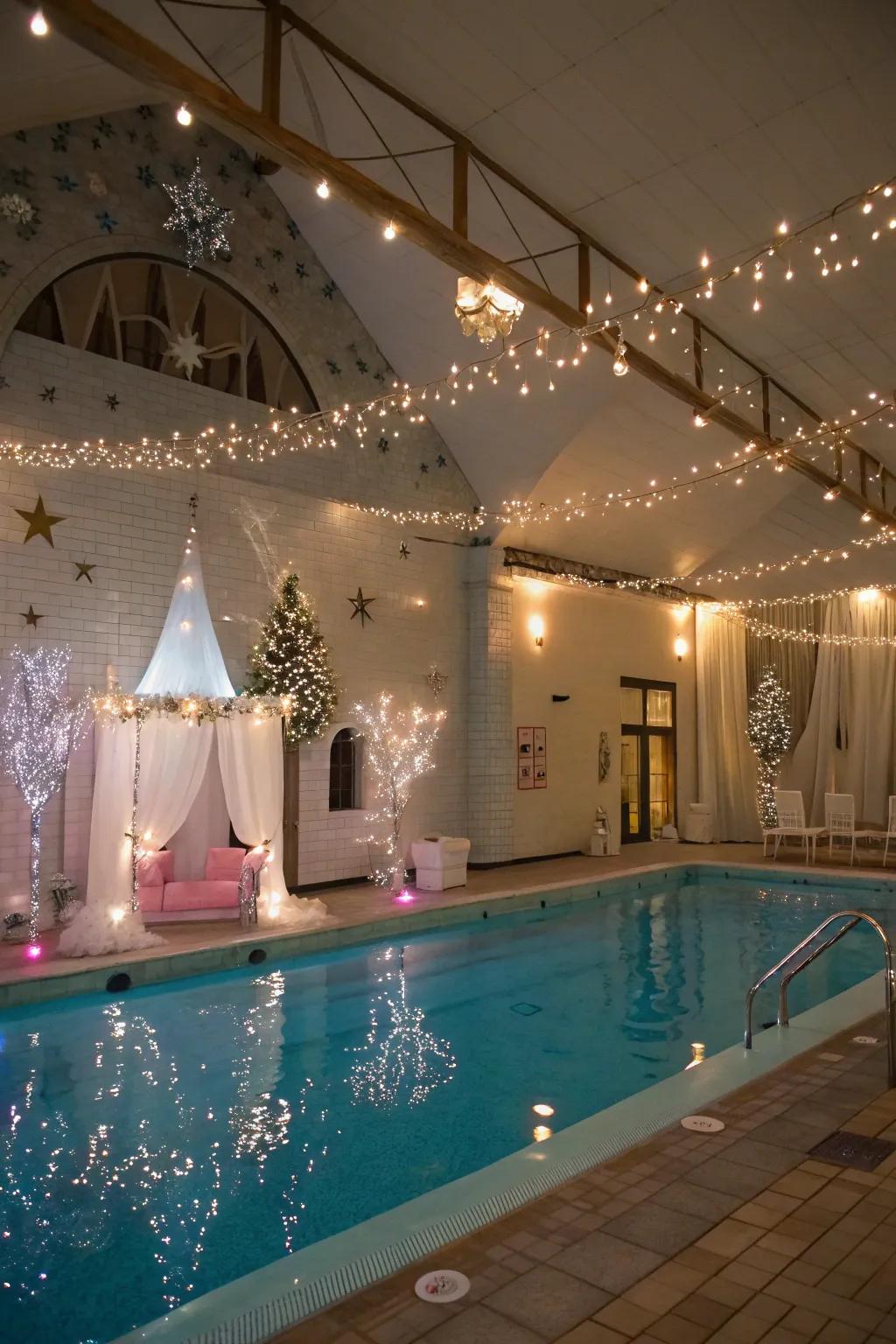 Step into a magical fairy tale with dreamy décor and enchanting lights.