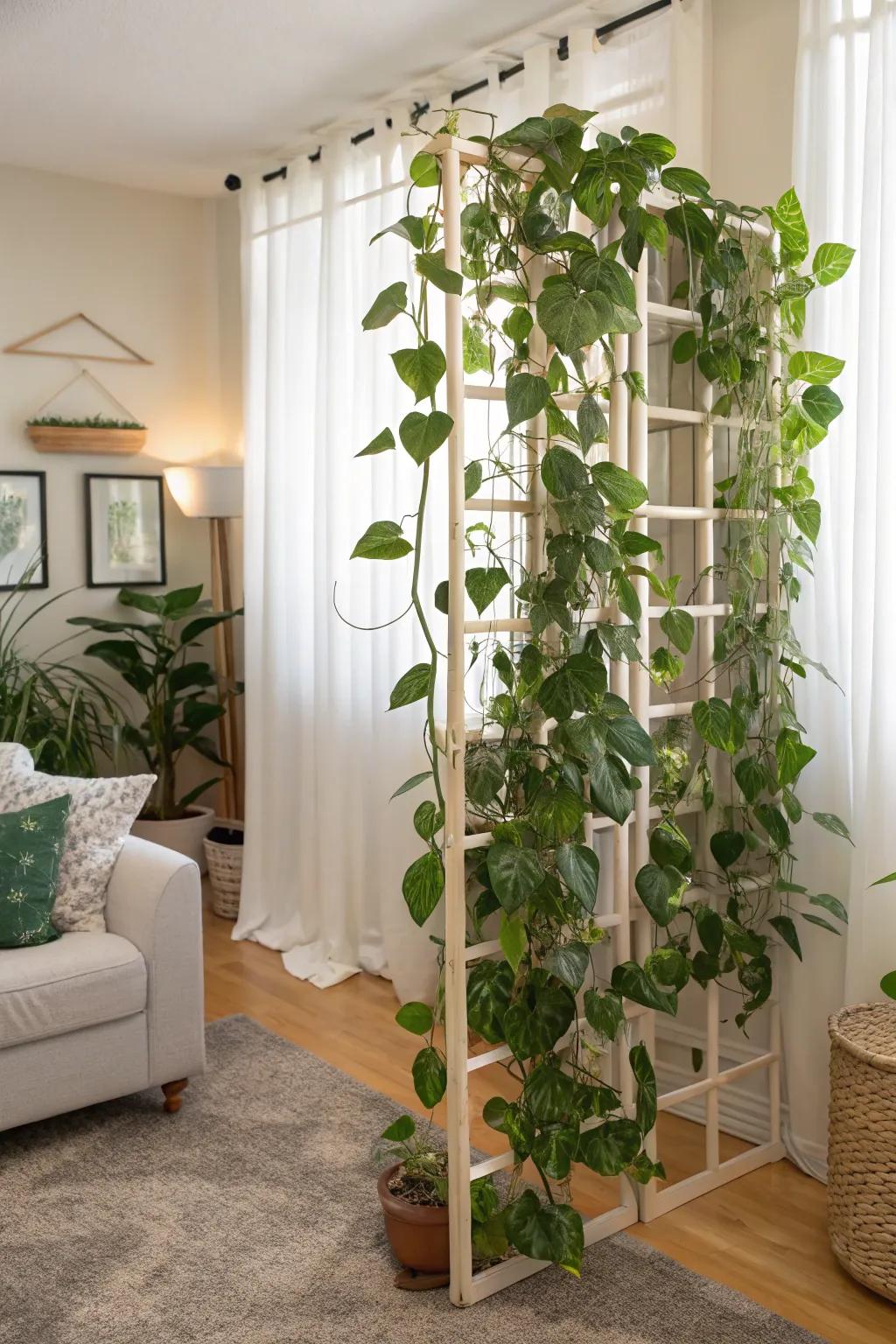 Craft living dividers with radiant creepers.
