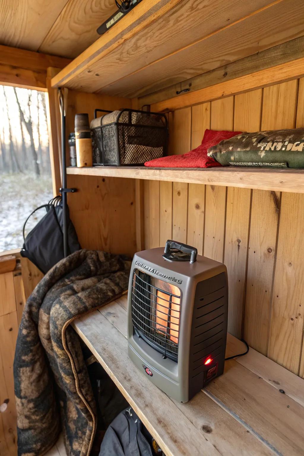 Compact heaters provide warmth without consuming valuable space.