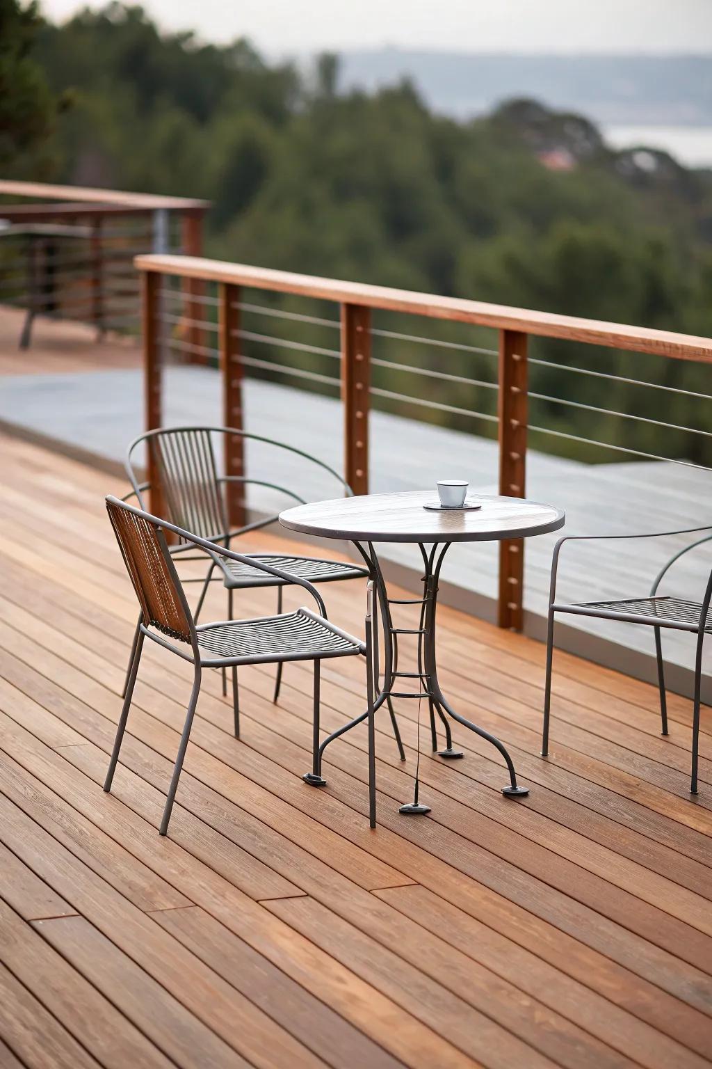 Contemporary minimalism crafts a streamlined deck design.