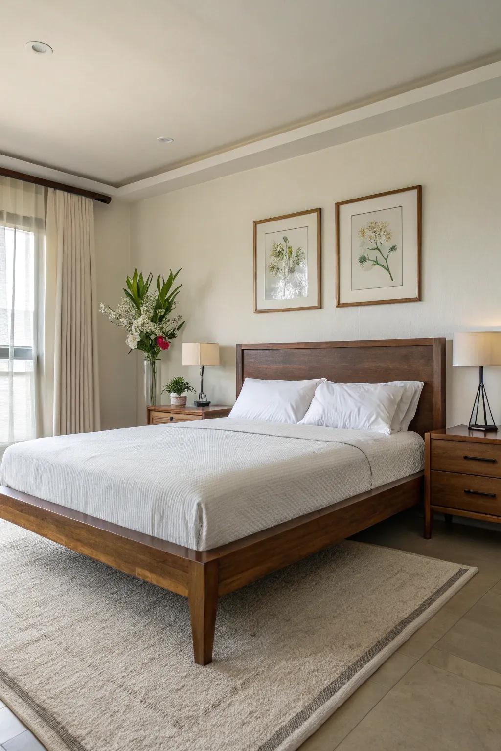 A decluttered space can enhance the tranquility of your king bedroom.