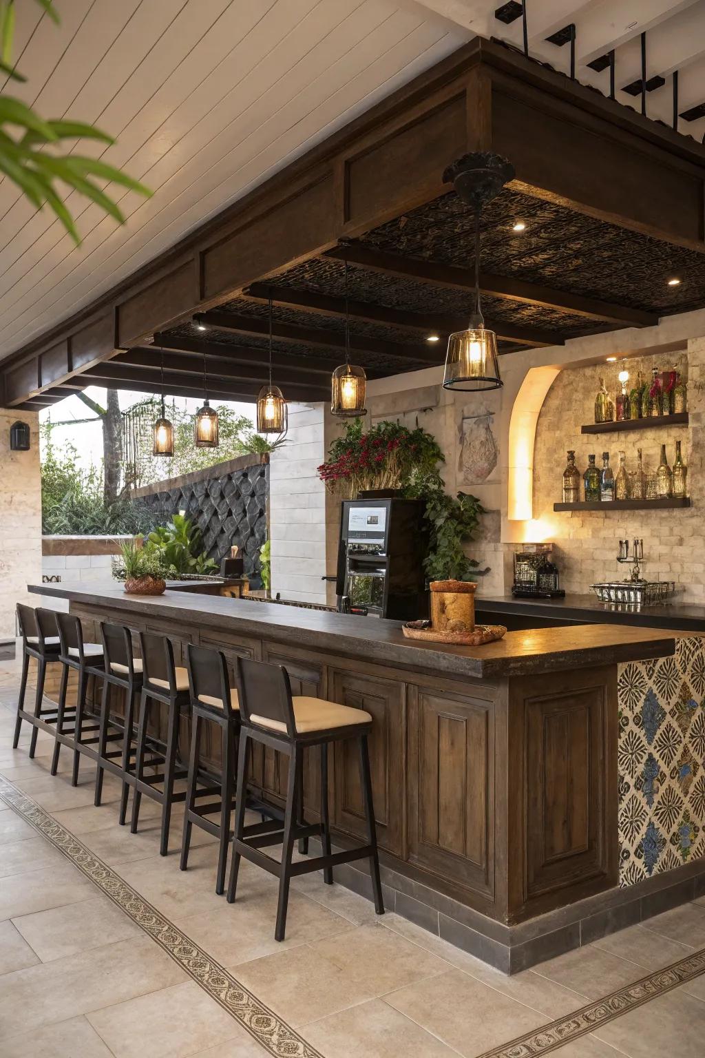A surface extension adds elegance and functionality to your bar.
