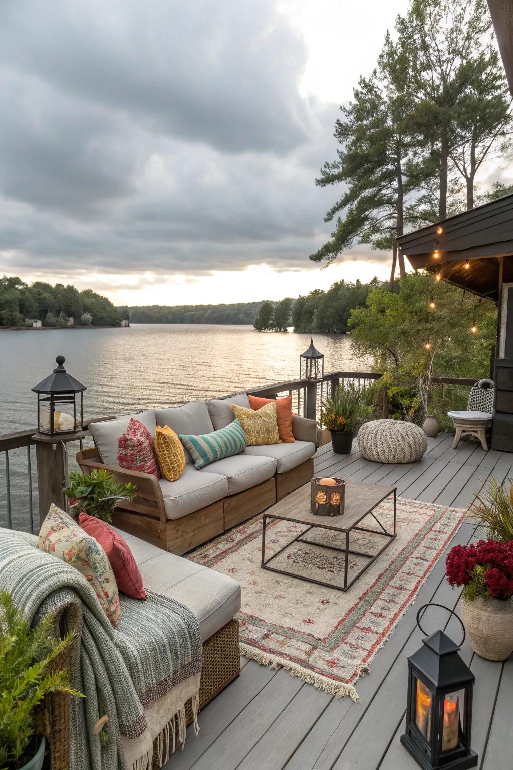 An outdoor living space elevates enjoyment of the natural surroundings.
