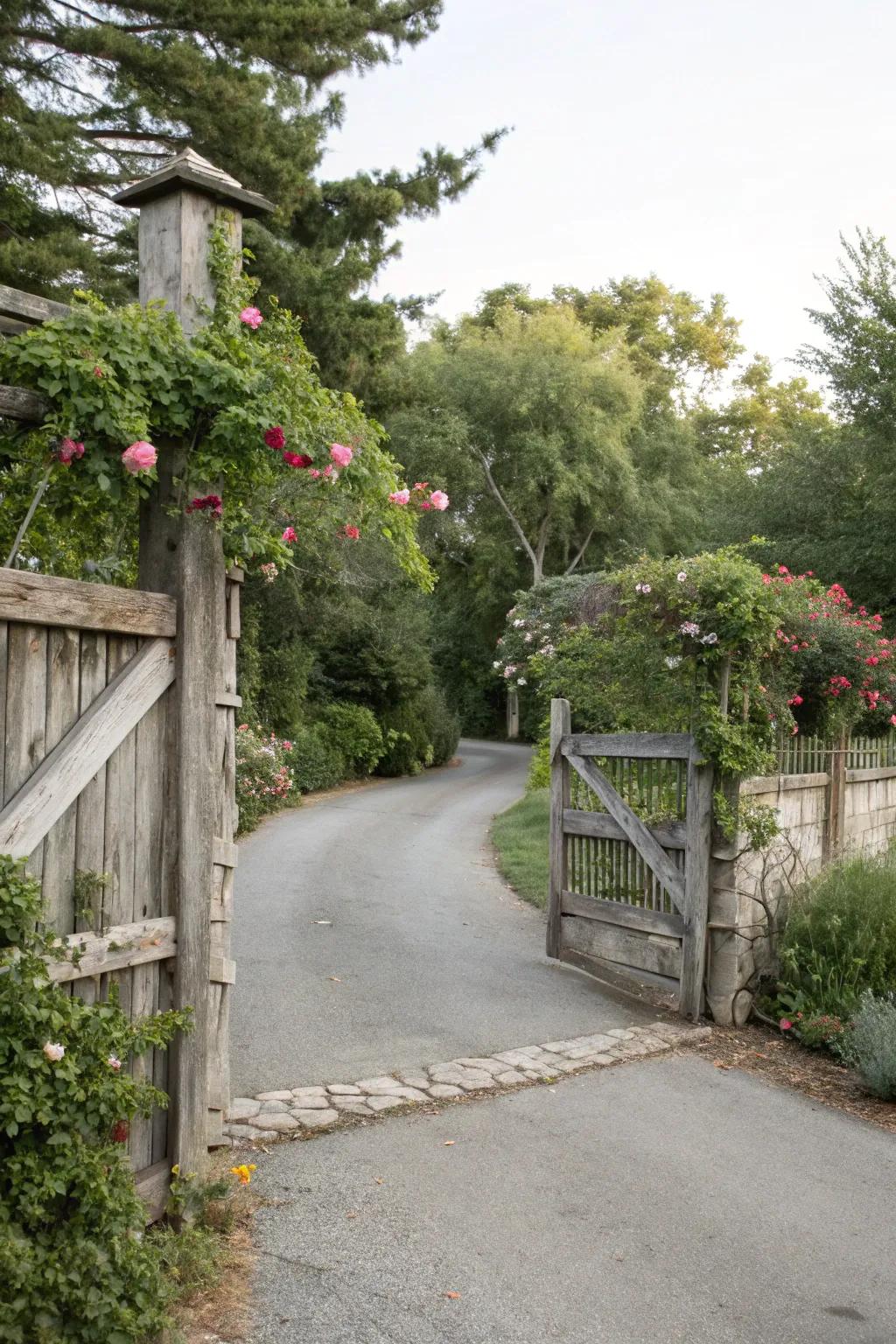 Woodland fencing adds charm and security.