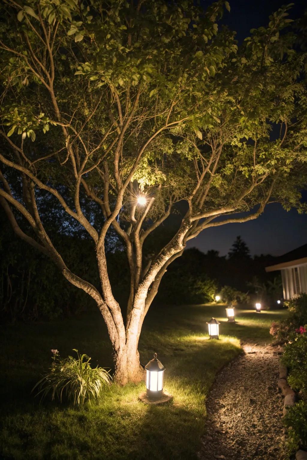 Dusk illumination adds a magical environment to your garden.