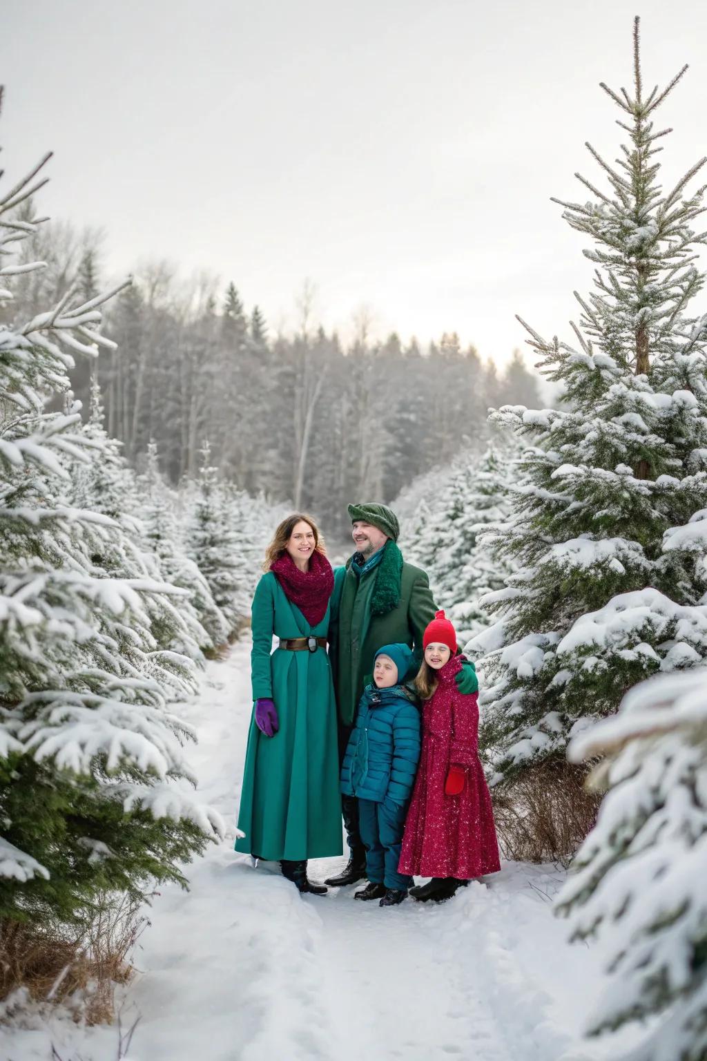 Jewel tones craft a rich contrast against a wintery landscape.