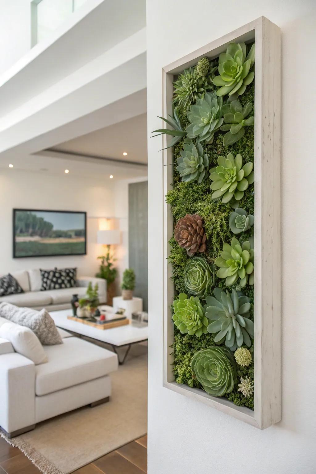 A walls succulent garden functioning as living walls.