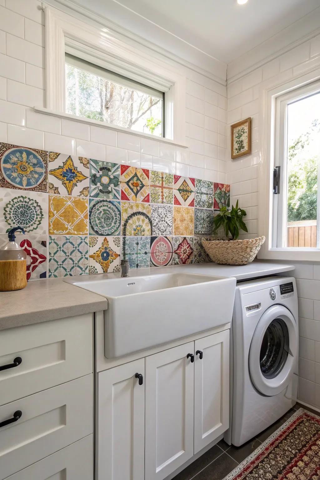 Tile splashbacks add elegance and a touch of color.