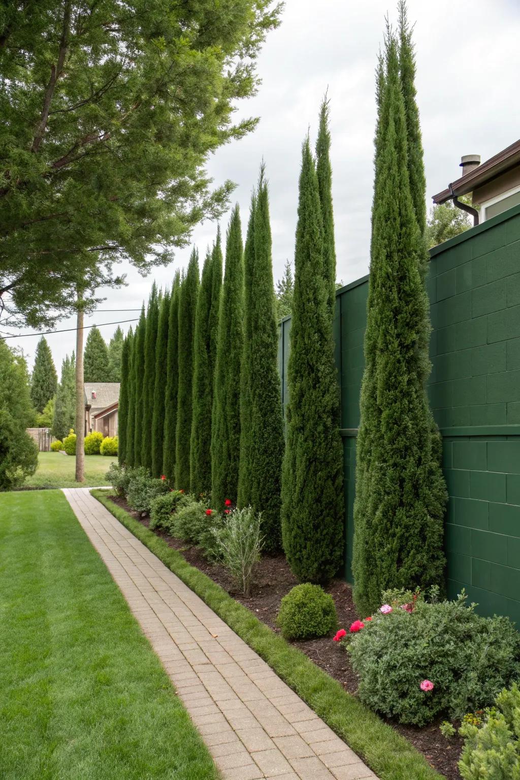 Embrace serenity with Leyland cypress as a natural sound barrier.