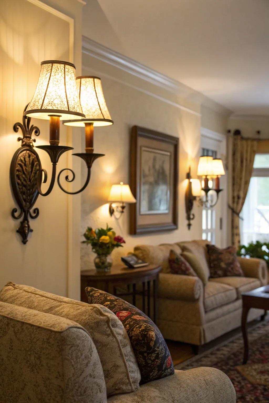 Backlighting introduces a subtle and cozy ambiance.