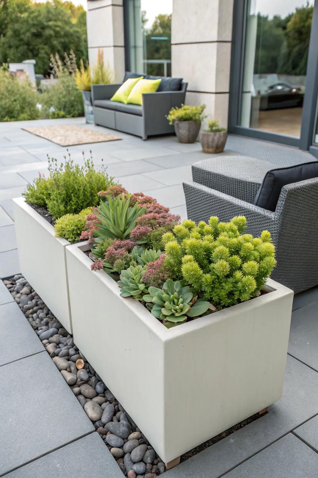 Brighten up your patio with colorful thicket flora.