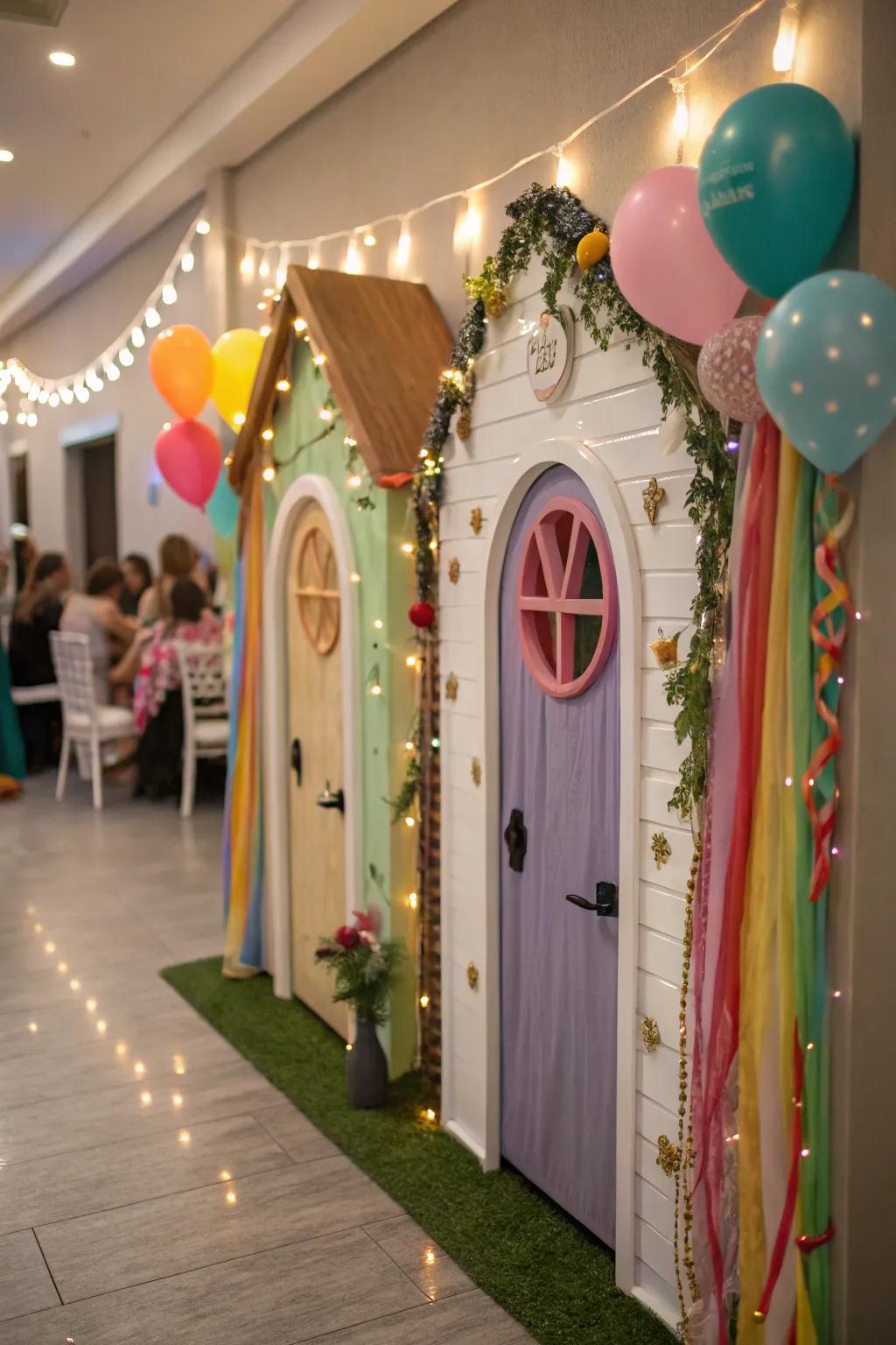 Diminutive portals introduce an element of surprise and whimsy to the celebration.