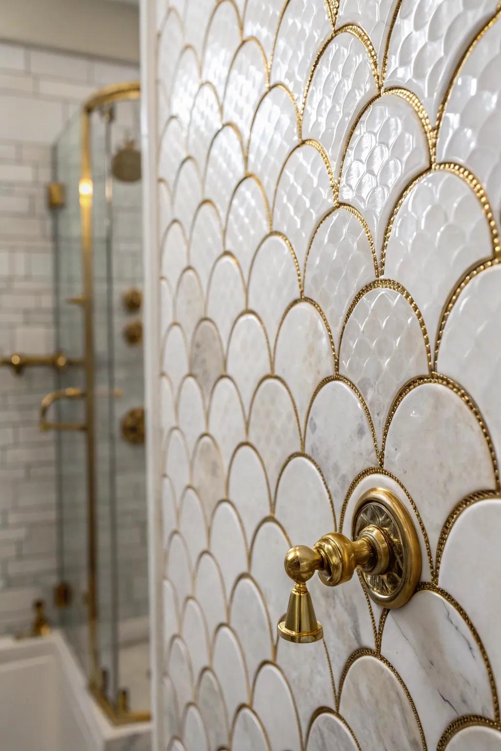 Scallop tiles bring a playful charm to your shower.
