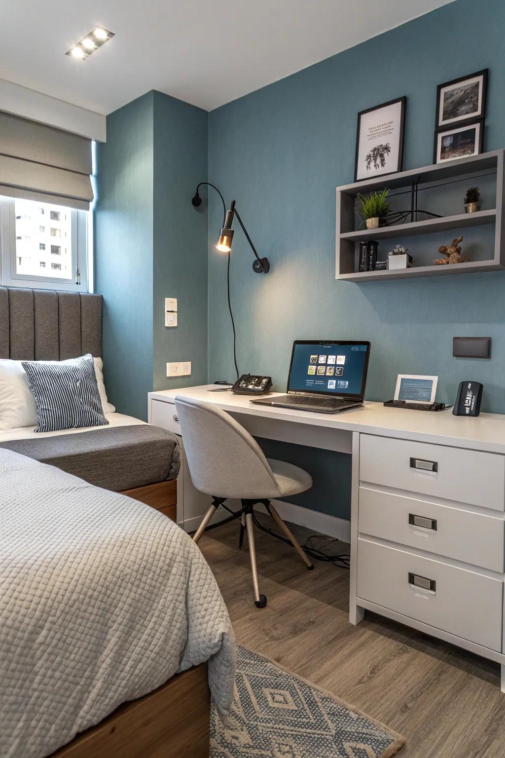 Tech-accommodating attributes blend modern convenience with sophisticated design.