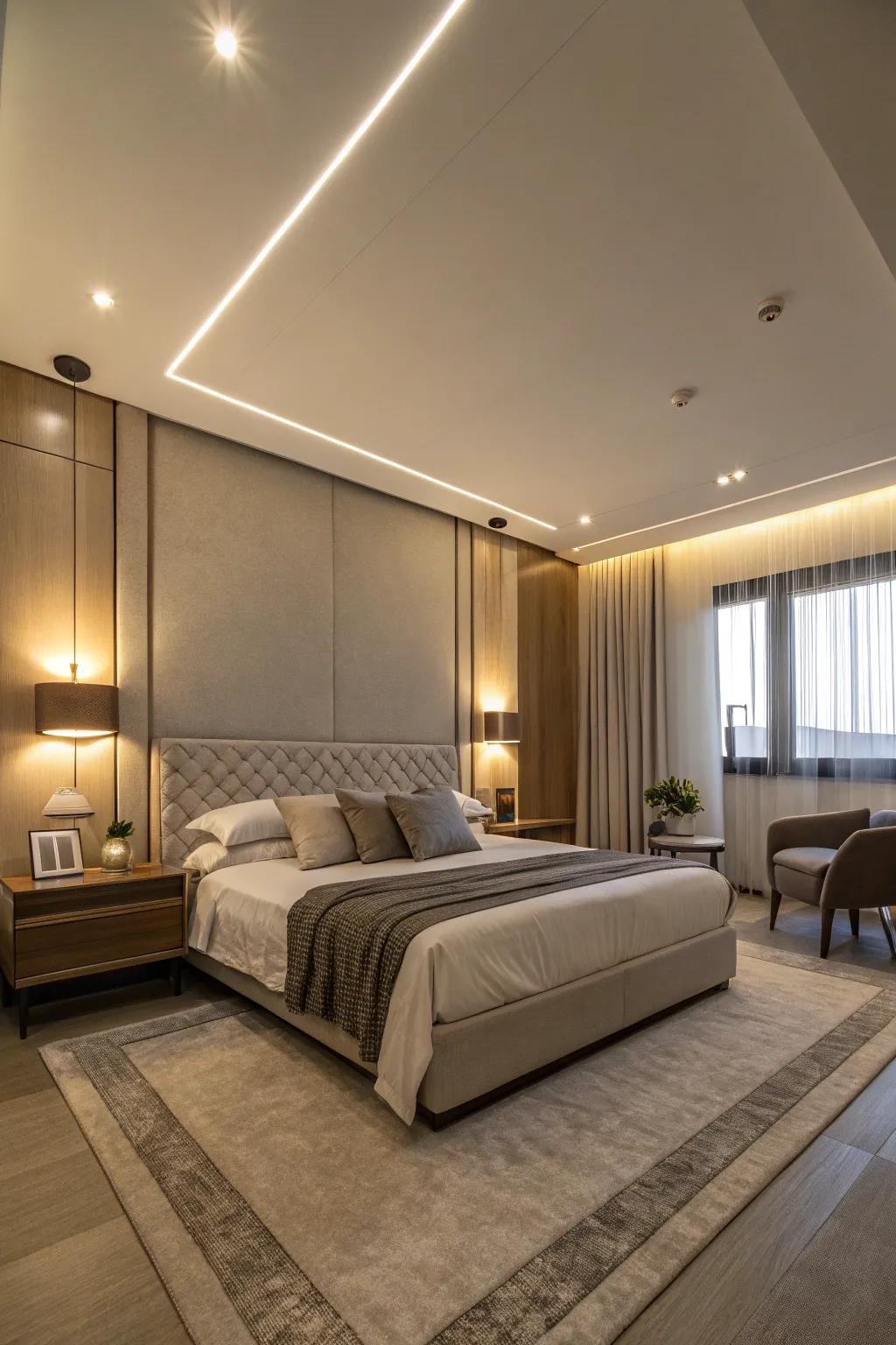 Smart lighting provides flexibility and modern convenience.