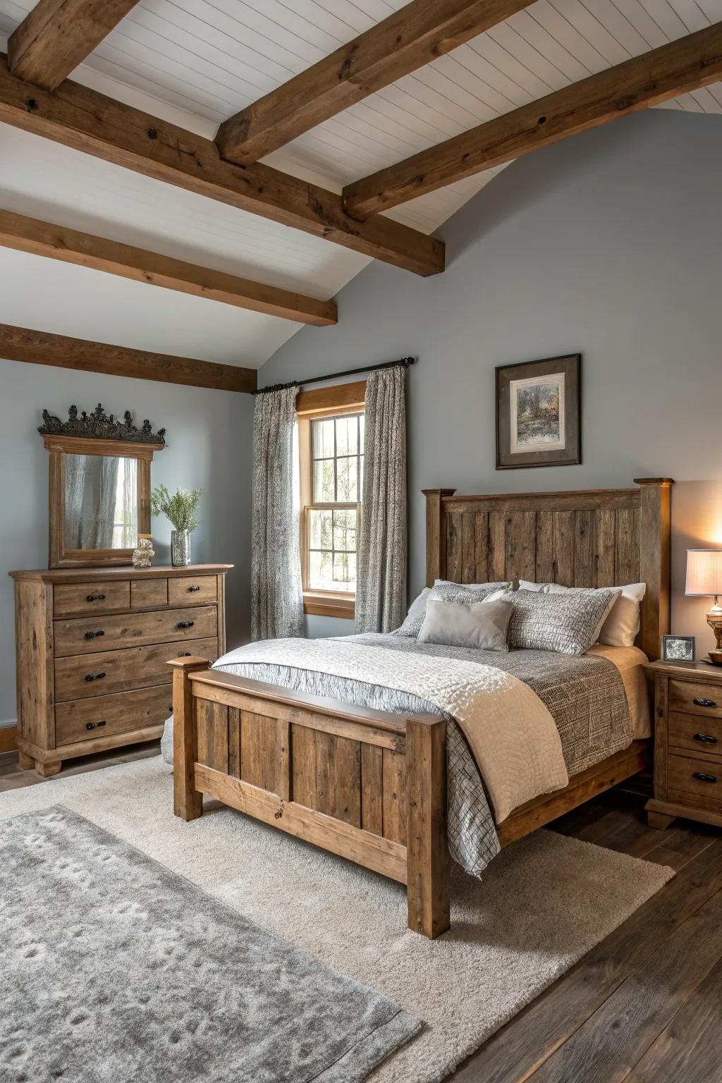 Rustic allure establishes a welcoming, intimate ambiance.