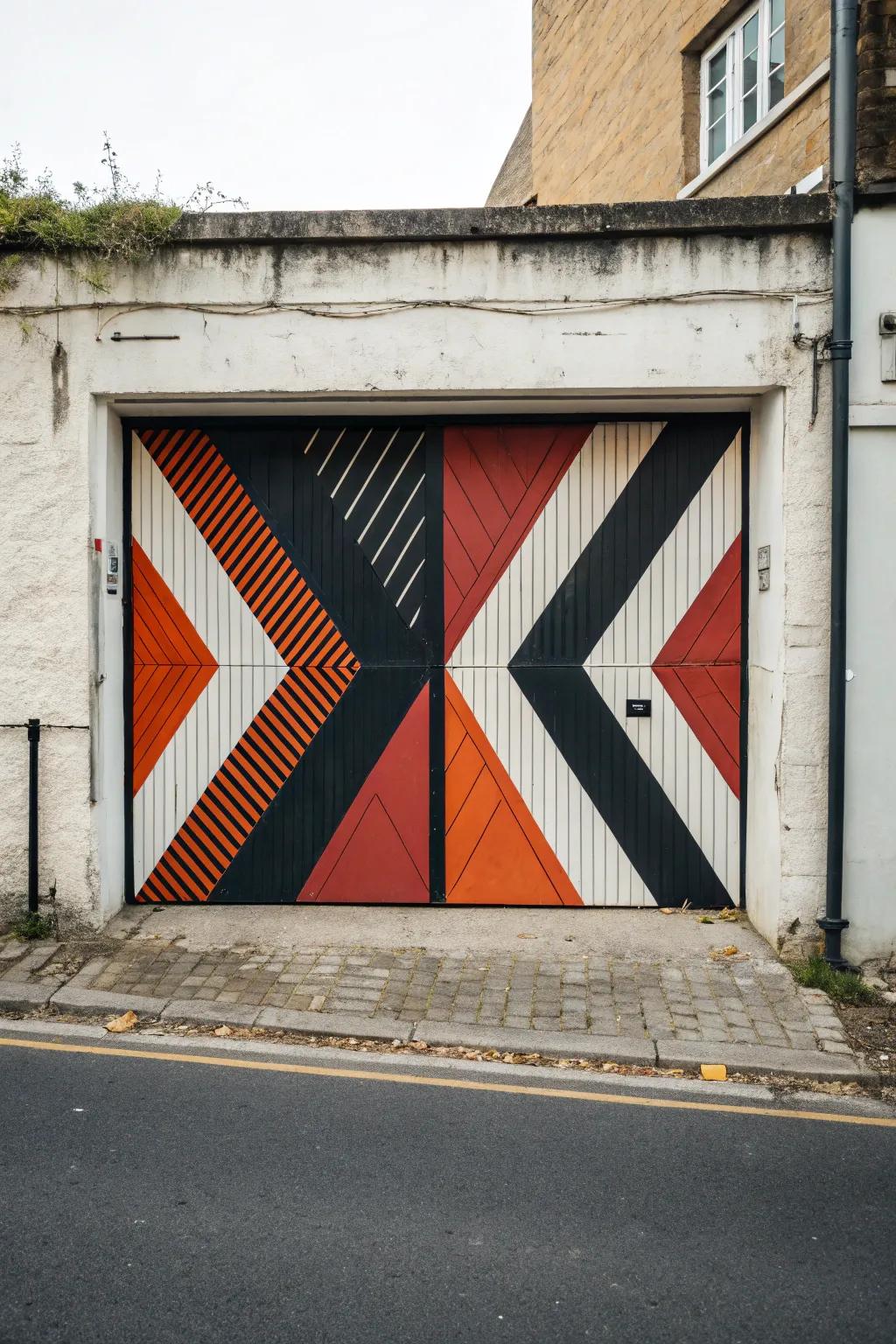 Asymmetrical layouts bring an artistic flair to garage doors.