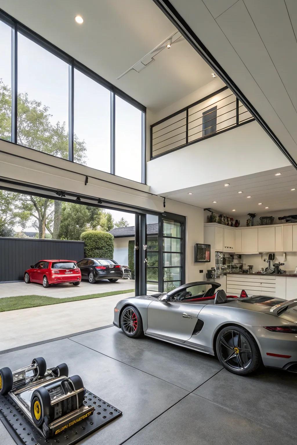 Design a garage for different needs with adaptable spaces.