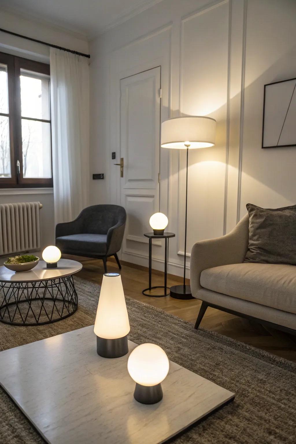 Cordless diode lamps that add style and convenience.