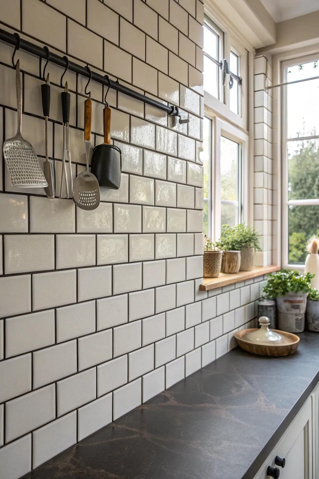 Using different color grout adds a cool touch to tile layouts.