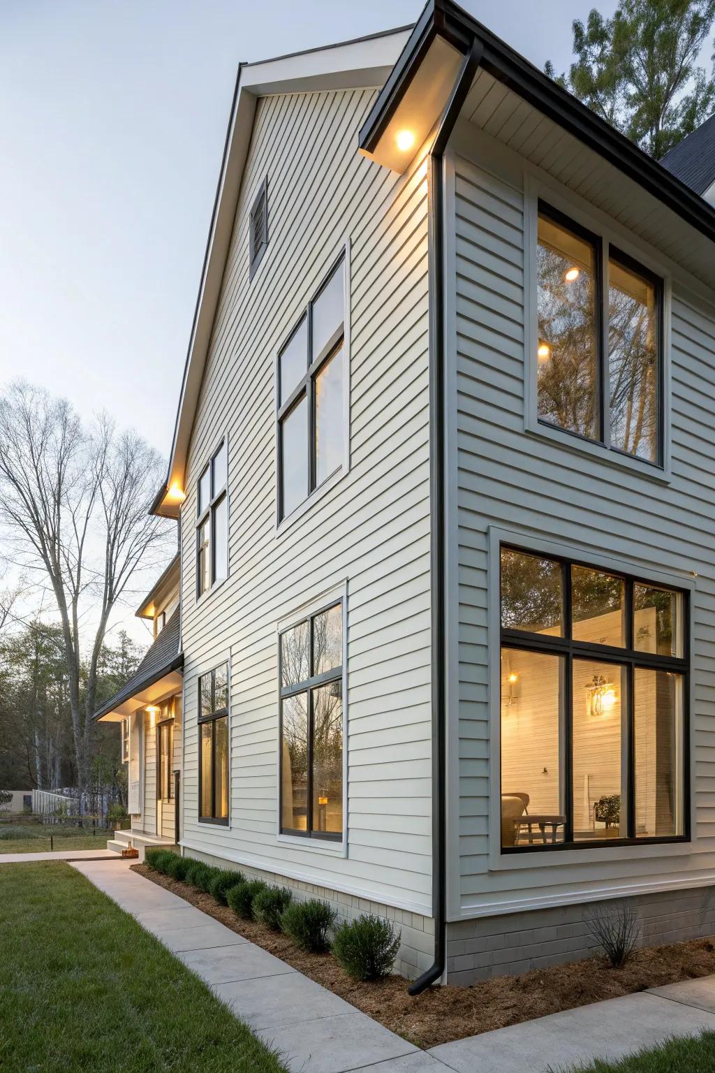 Elegant window enclosure using vertical cladding