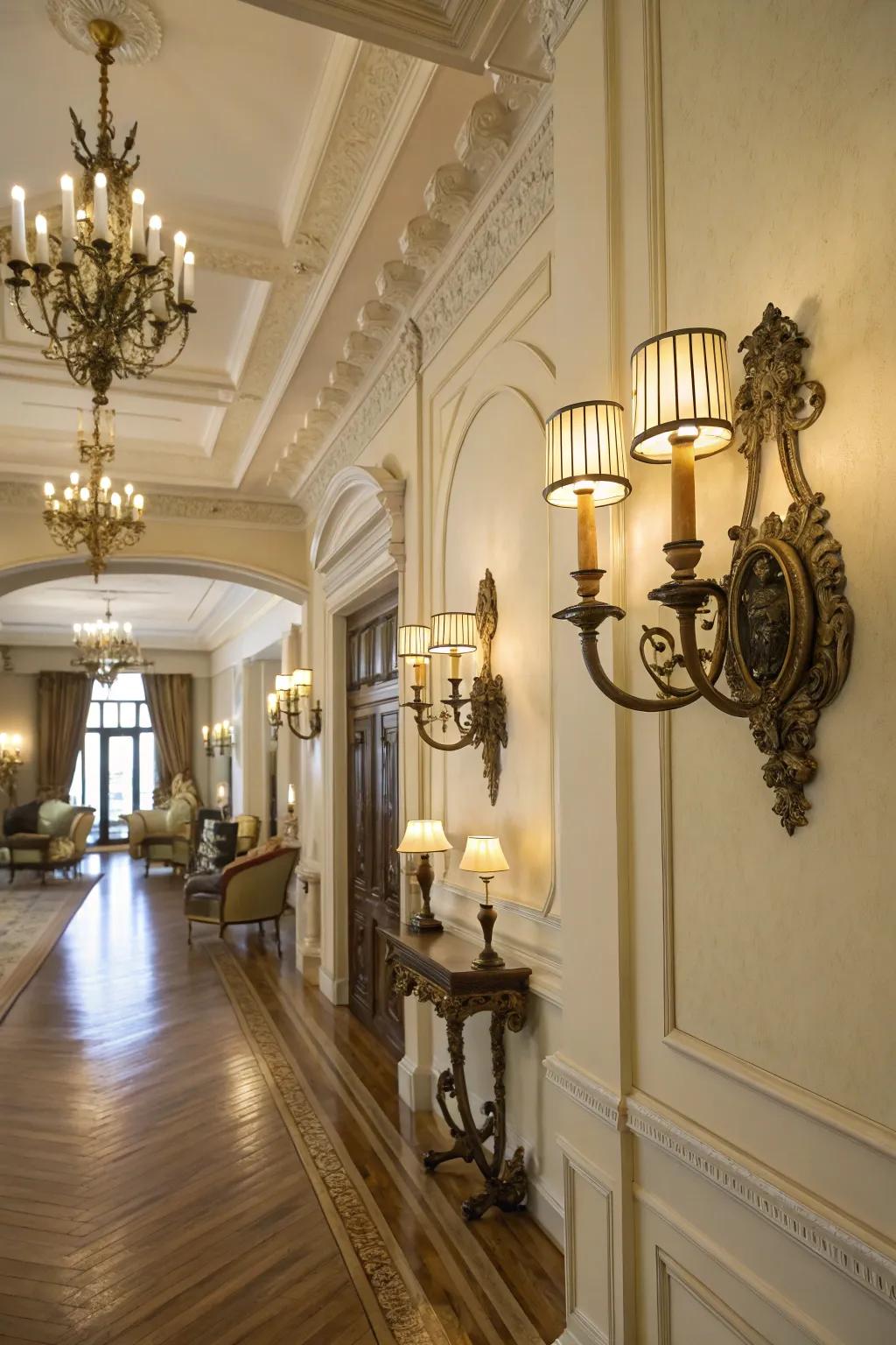 Vintage sconces present ageless grace and charm.