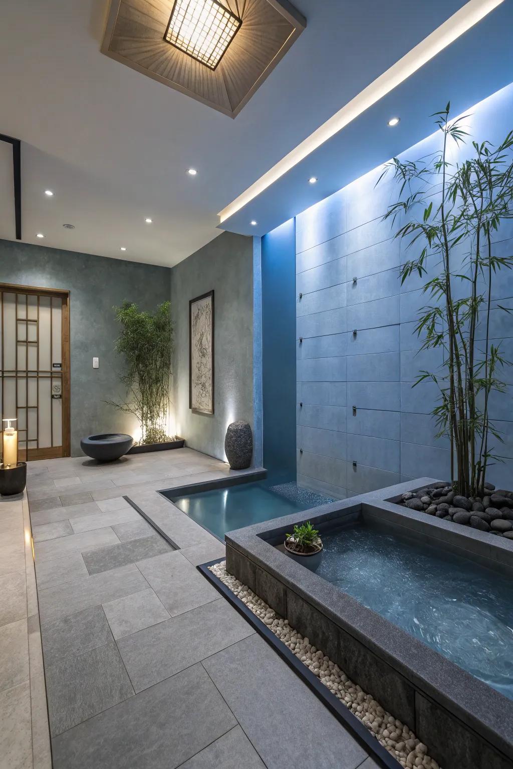 A Zen sanctuary provides relaxation and tranquility.