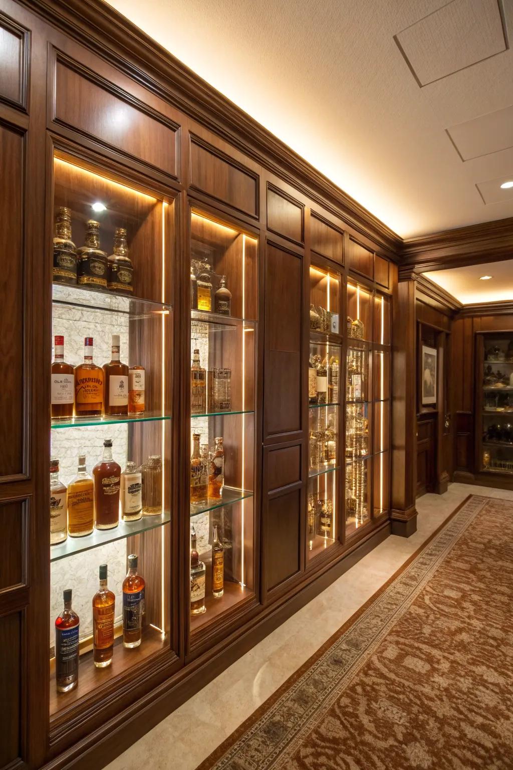 Bespoke crystal exhibits elegantly showcase your whiskey collection.