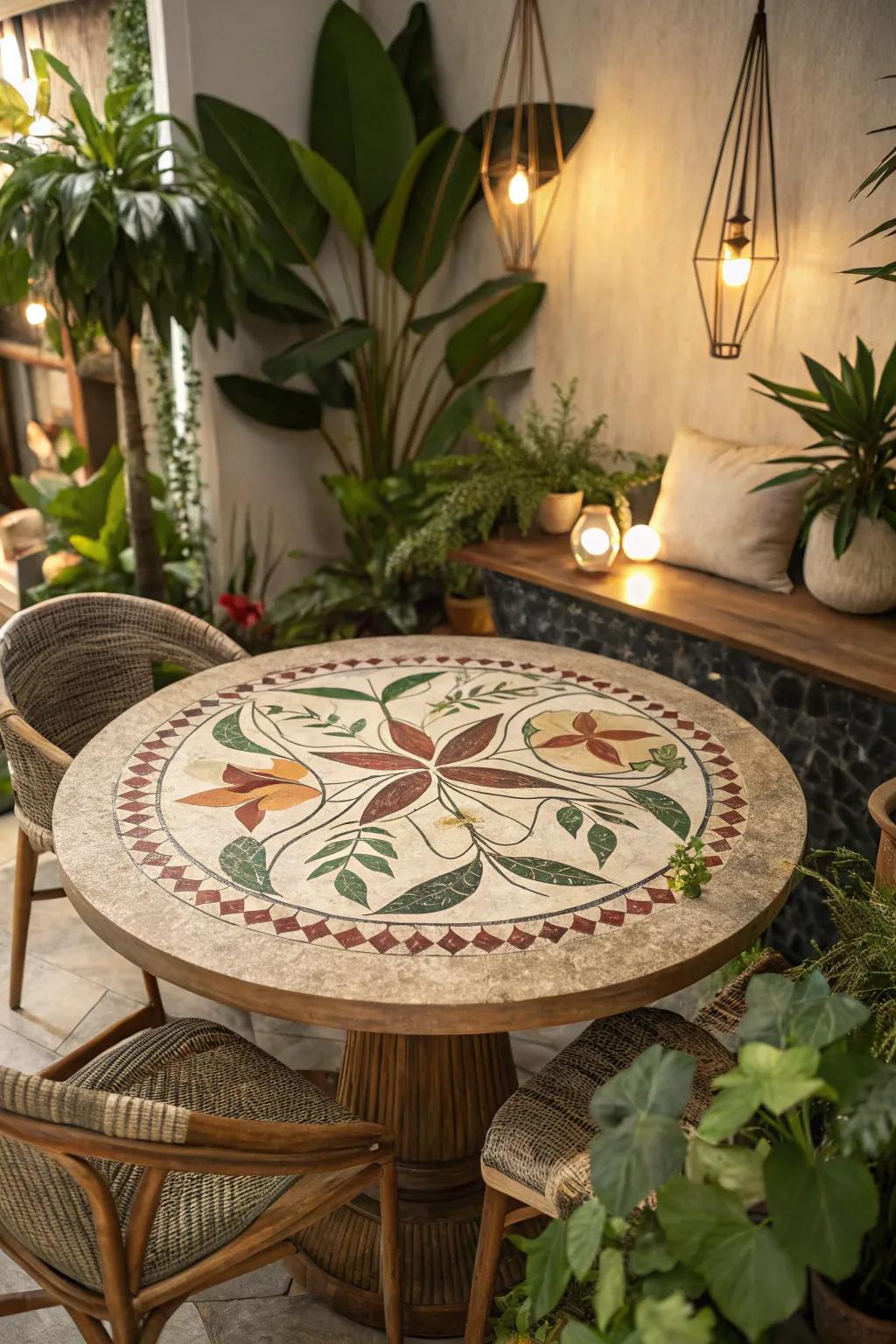 Nature-inspired mosaics bring the essence of the outdoors inside.