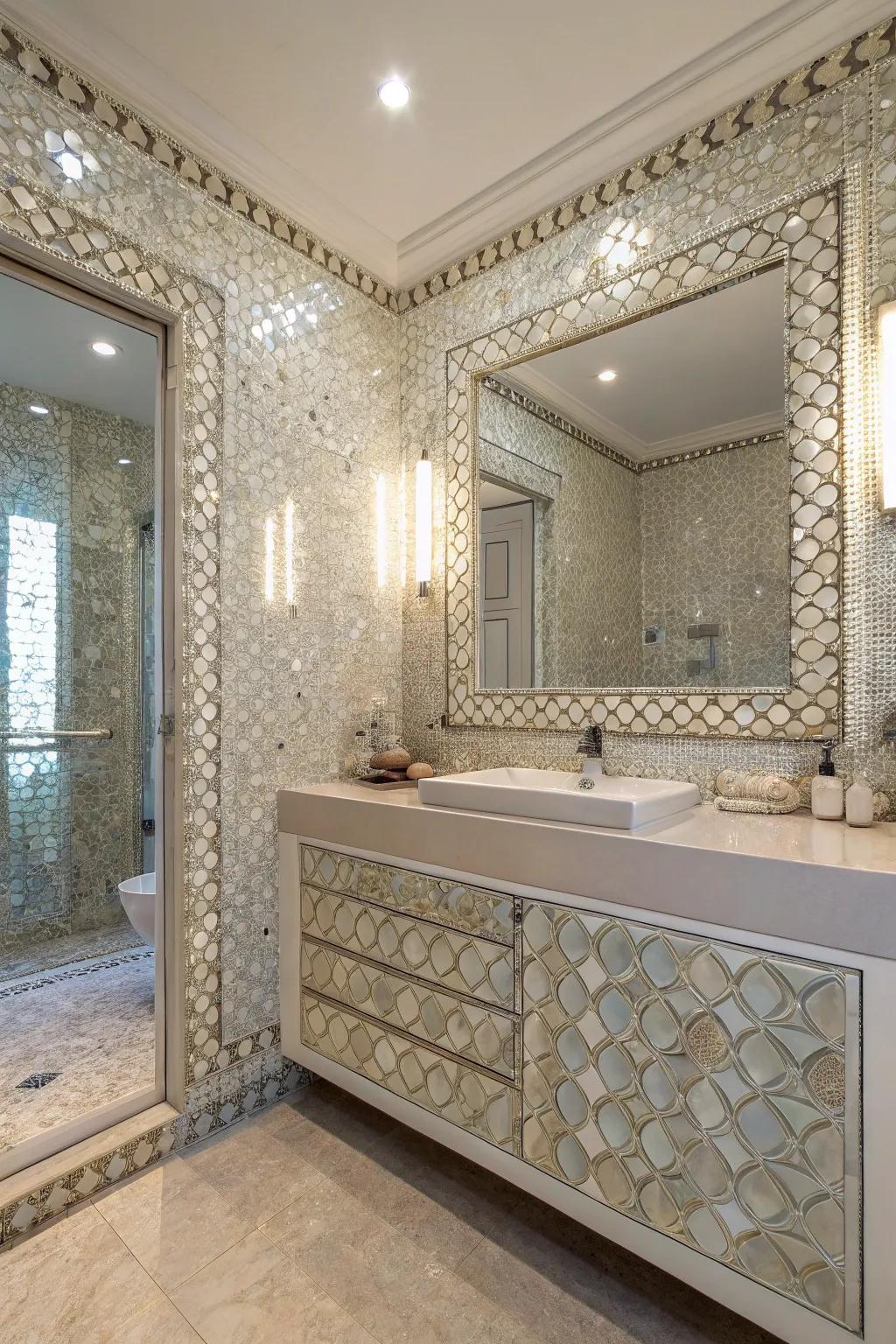 Artistic tile work adds a personal touch to your bathroom design.