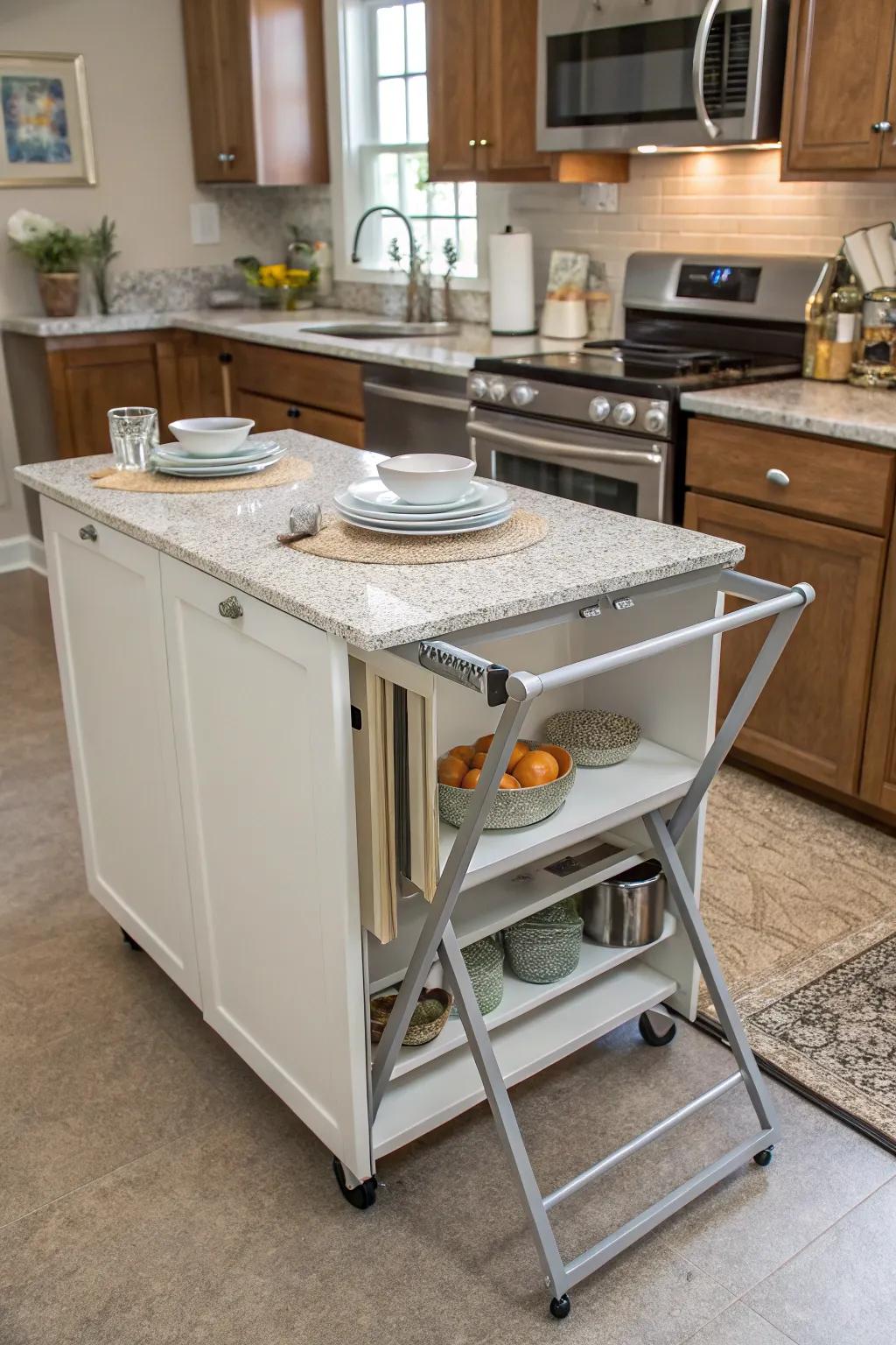 A folding table for extra convenience