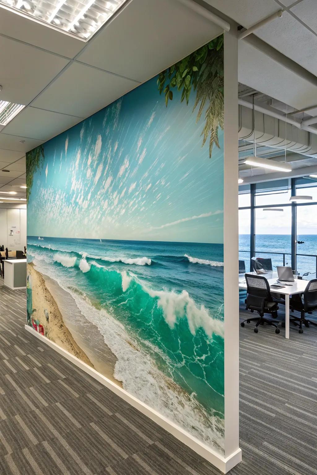 Promote focus in your work place with coverings that are inspired by the ocean.