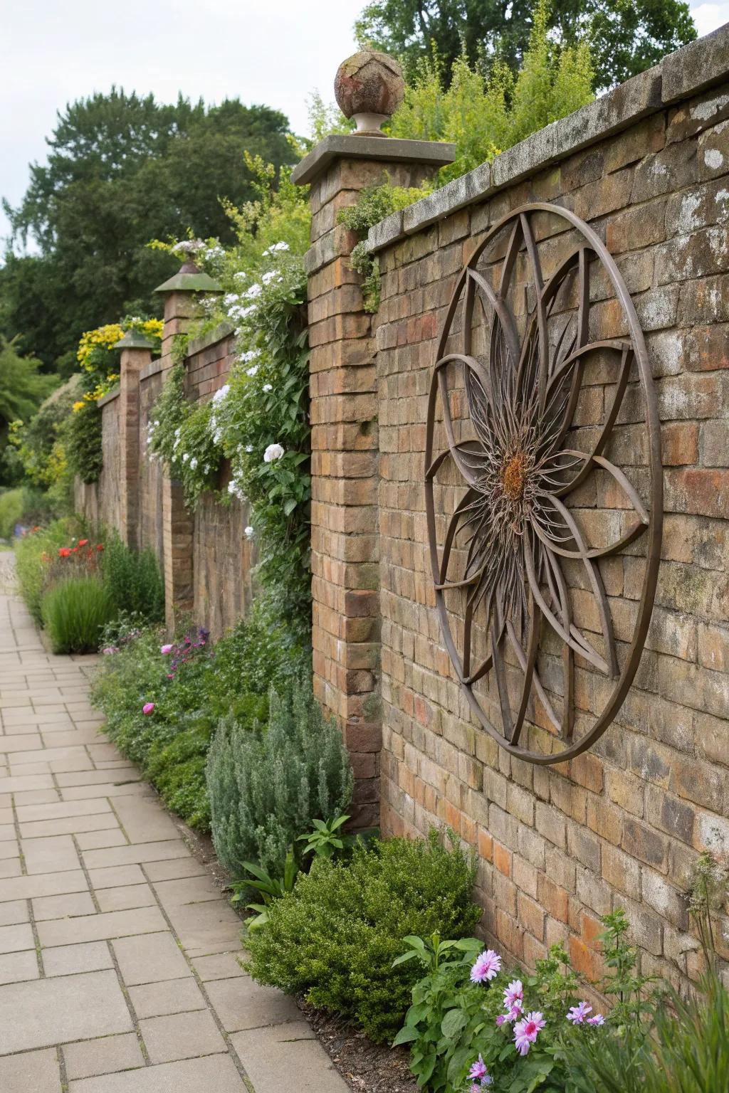 Metal sculptures craft impressive focal points.