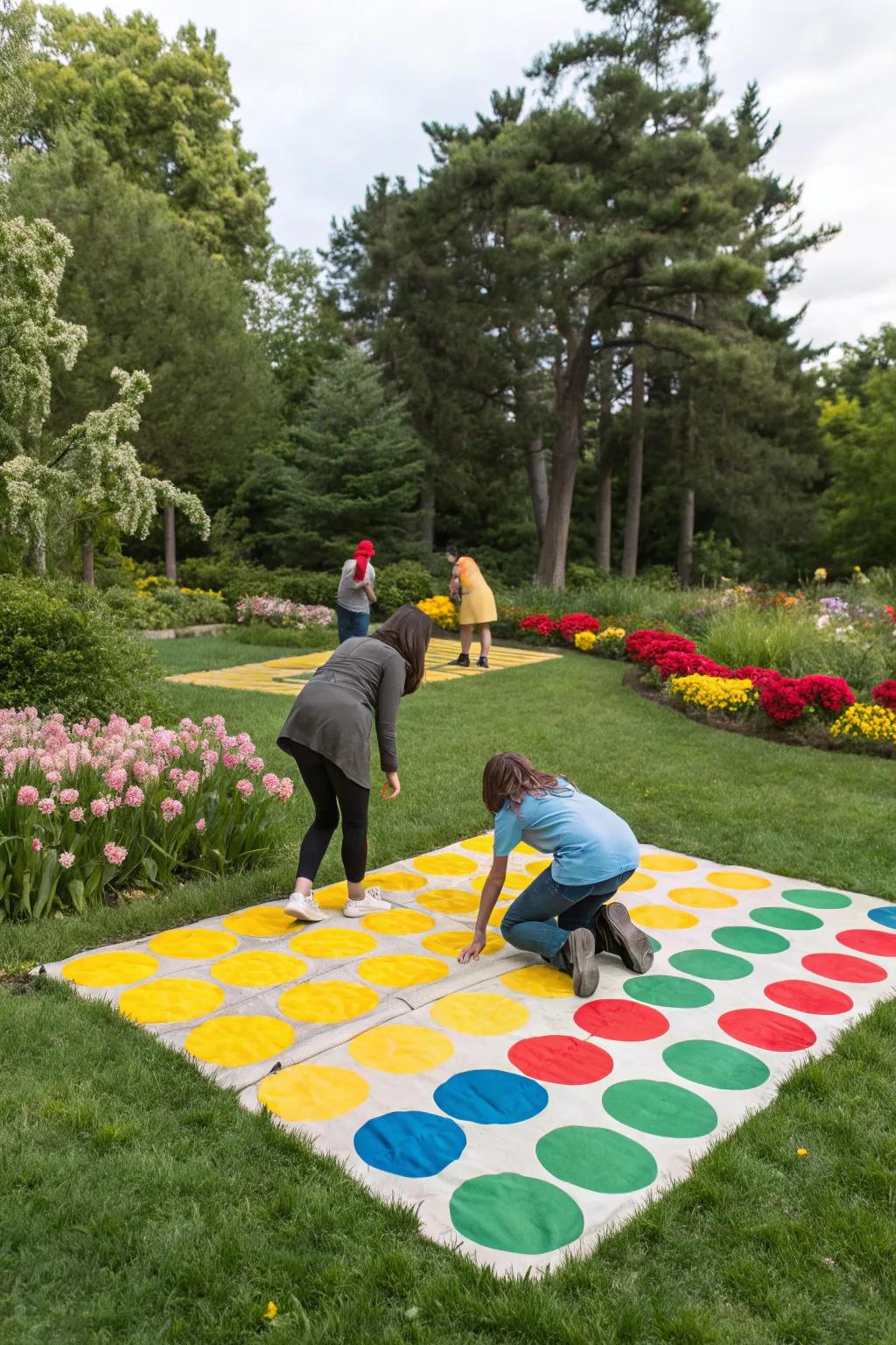 A verdant spin game eliciting smiles among festive invitees.