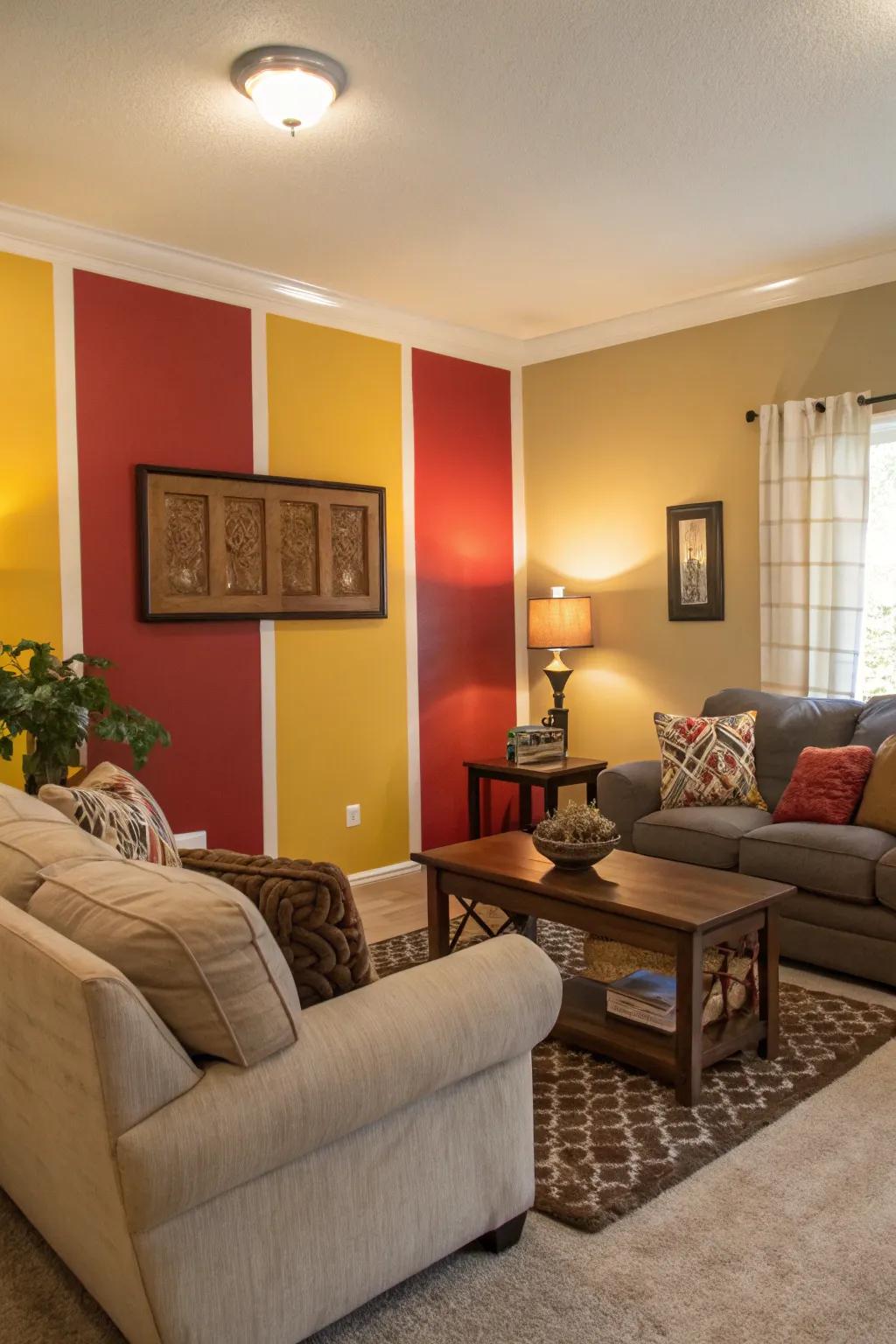 Hue sections create a modern and dynamic visual.