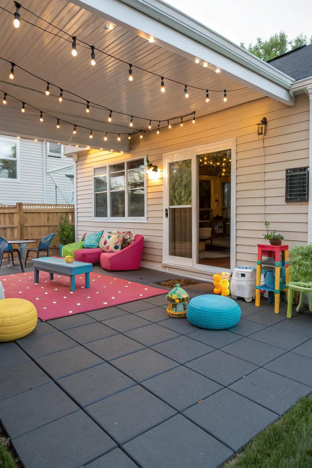Ensure ease and well-being with rubber squares.