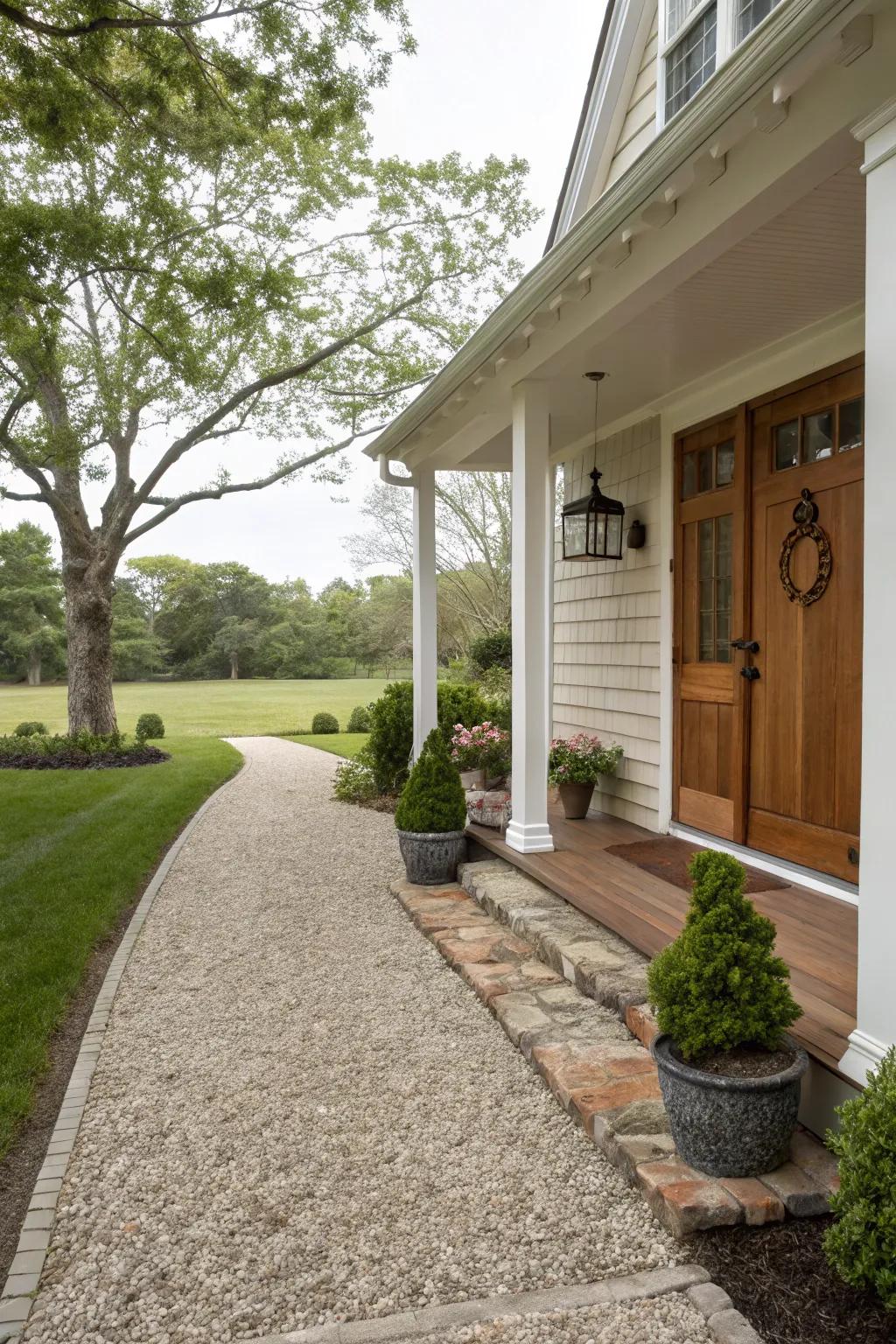 An inviting entry extending a cordial welcome.