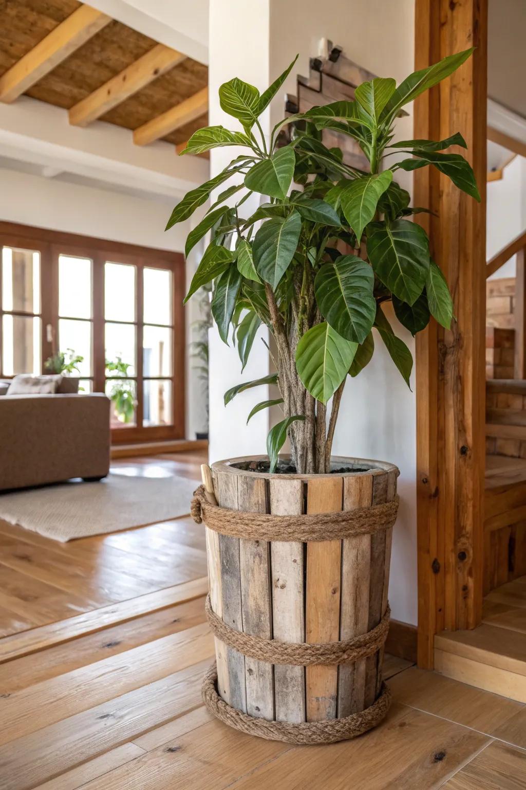 Salvaged timber delivers sustainability and style.