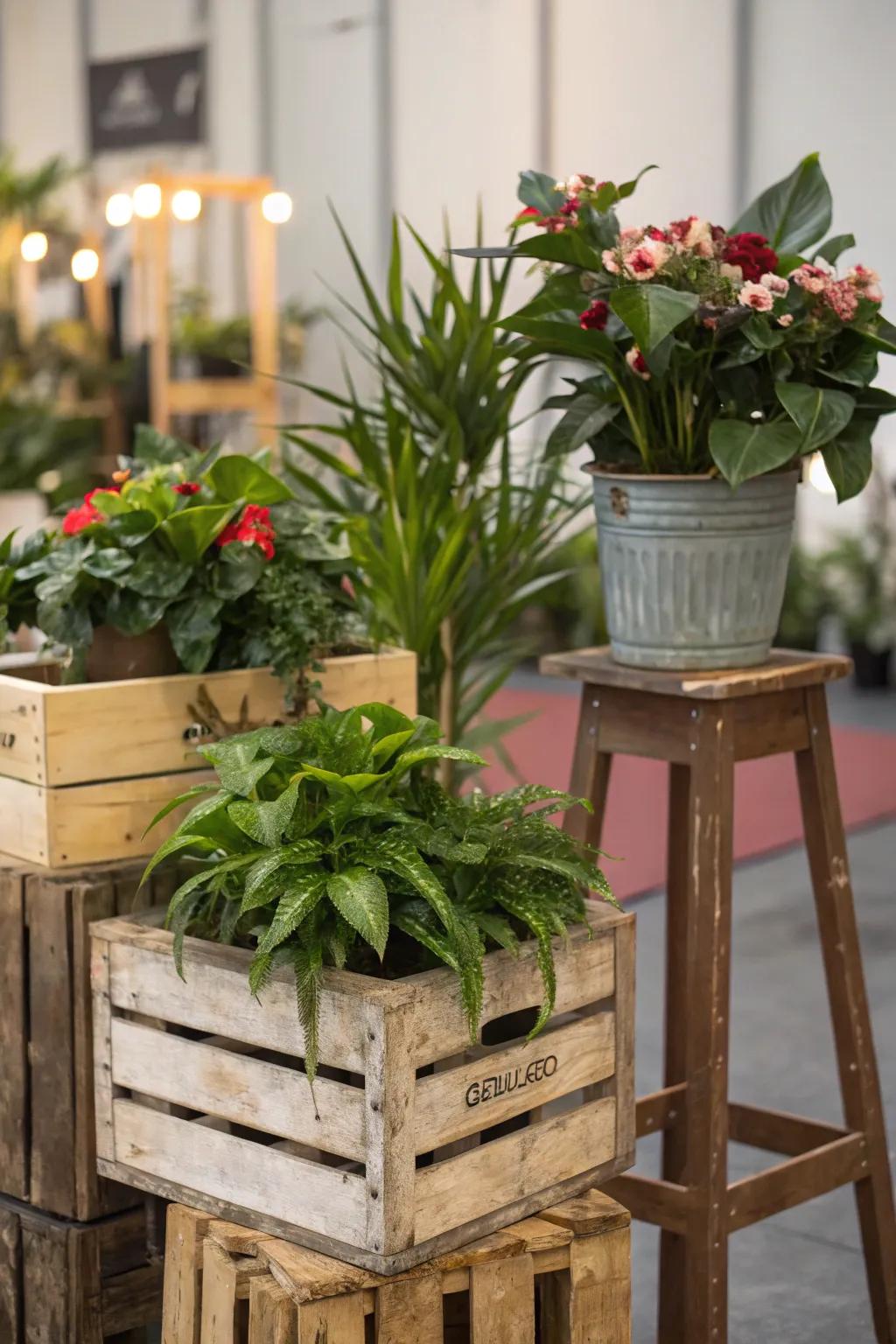 Elevate plants with unique stands.