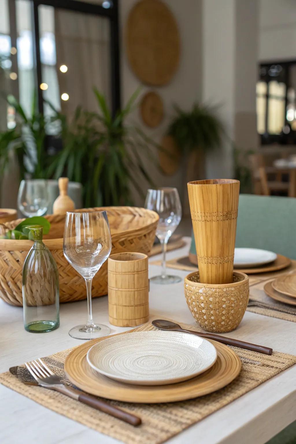 Dine with a conscience using nature's elegance.