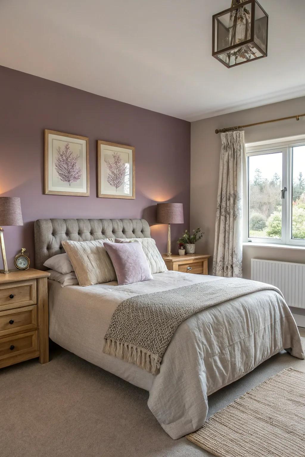 Neutral blends matches purple tones ensuring soothing environments across every occasion.