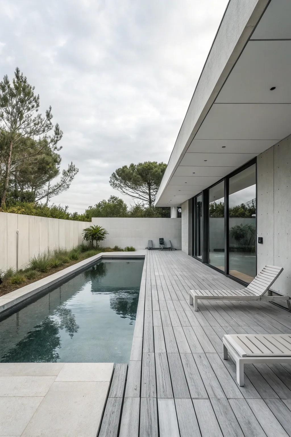 Understated designs offer polished and modern poolside aesthetics.