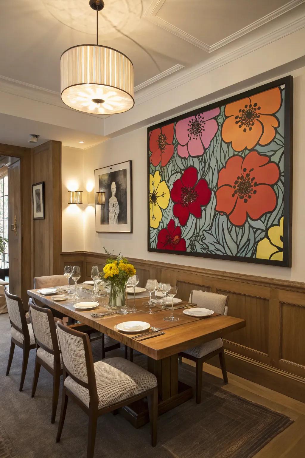 Blend nature with bold pop art.